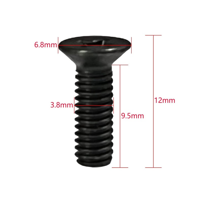iTobest Motorcycle Master Cylinder Front Brake Reservoir Cover Cap Screws Replacement M4x0.7x12mm Black 6-Pack - Image 2